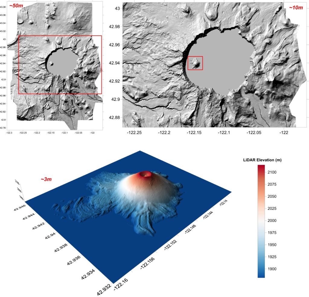 Showcasing Crater Lake in Oregon, these maps are excellent examples of cool data visualizations.