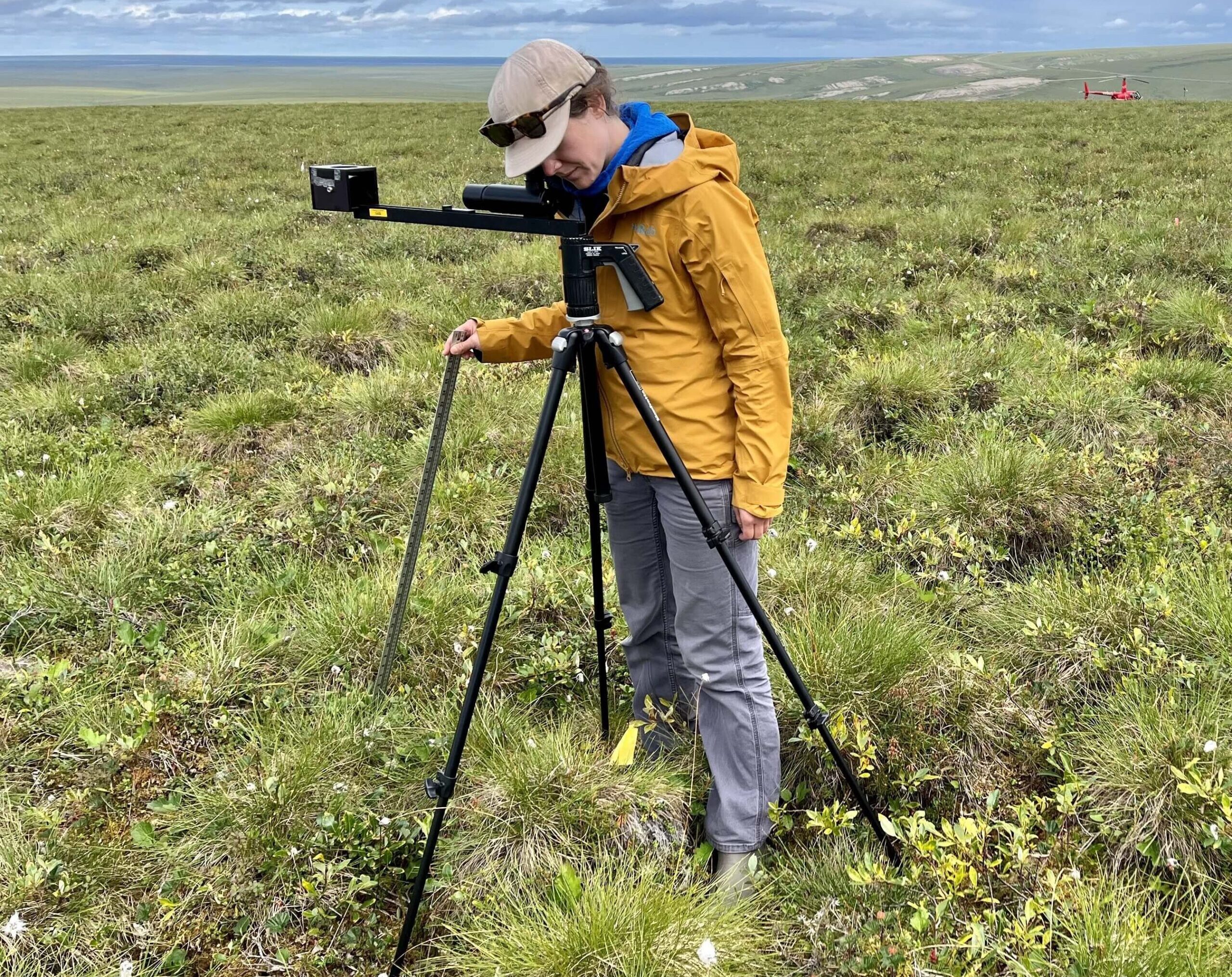 One of Dr. Anna Klene's students is collecting data in Alaska.