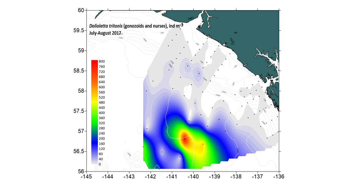 Aquatic life density plot created with Surfer