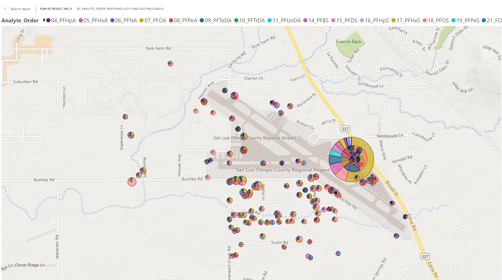 This image shows the PFAS contaminants at the San Luis Obispo Airport.