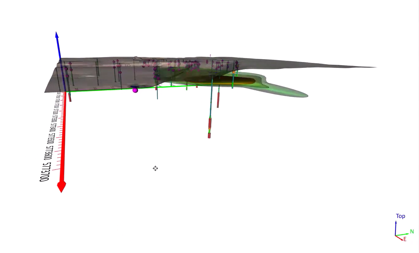 The drillholes and contamination plume make this PFAS model come to life.