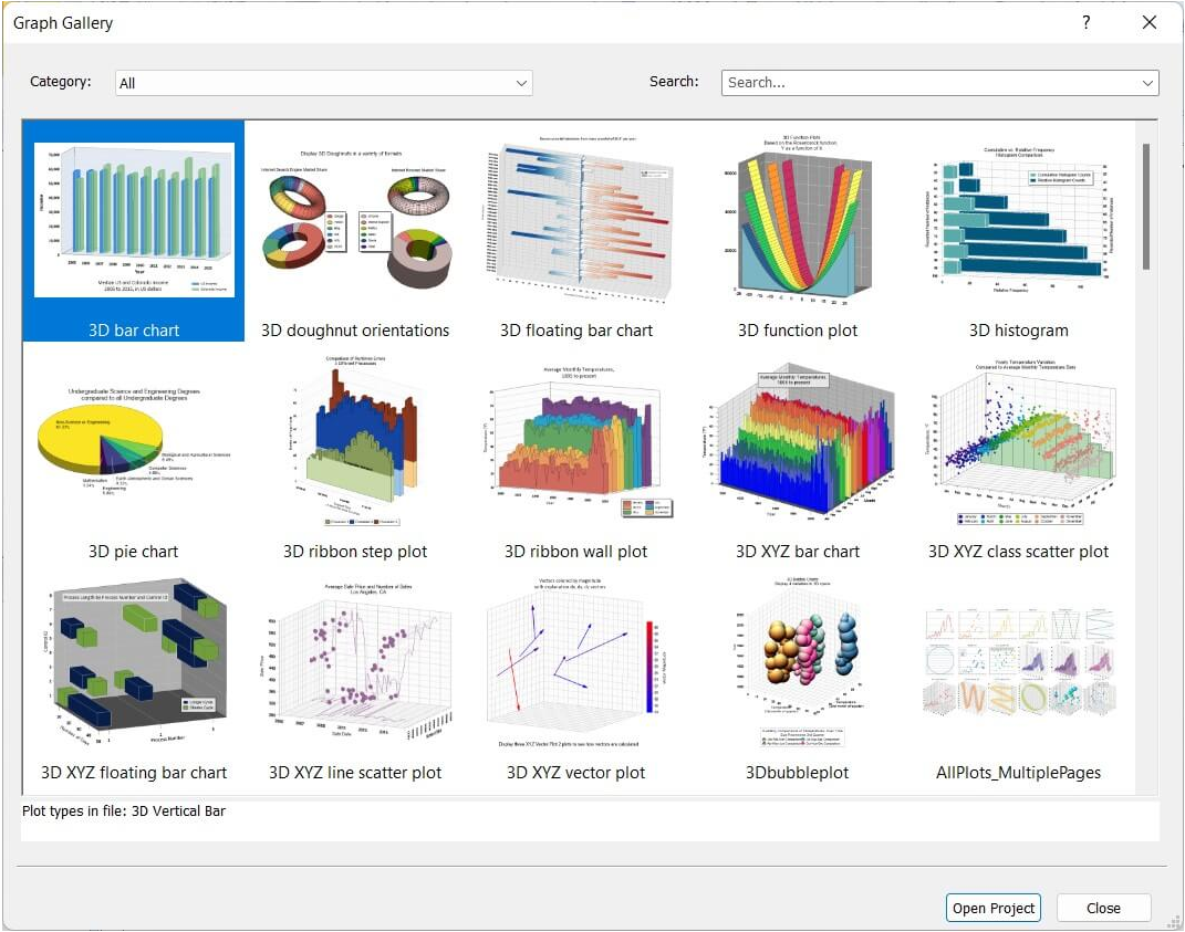 The Graph Gallery in Grapher is full of sample visualizations to inspire your next graph or chart!